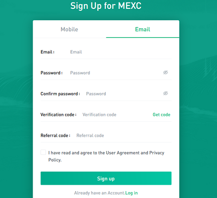 ثبت نام در صرافی MEXC